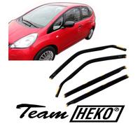 Deflettori Aria Per Honda Jazz 2009-2014 5-Porte Set 4 Antiturbo Antivento Heko
