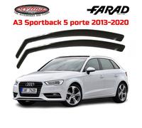 SERIE DEFLETTORI ARIA E PIOGGIA ANTERIORI ADATTABILE AUDI A3 SEDAN 4P 2013->