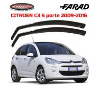 DEFLETTORI CITROEN C3 (2009-2016) 5 PORTE FARAD SET ANTIVENTO FUME' 12562