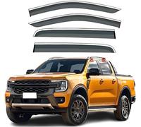 Deflettori d'Aria 4 Pezzi per Ford Ranger Raptor T6 MK2-P703 2023 | Parapioggia e Antivento per Finestrini Anteriori e Posteriori | Design Aerodinamico