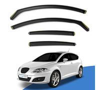 Deflettori d'Aria Antiturbo e Antivento per SEAT Leon MK2 1P (2006-2012) 5 Door Hatchback 4pc Set,Installazione Semplice, Durata e Robustezza