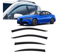 Deflettori d'Aria per Finestrini Laterali per Alfa Romeo Giulia 2015 2016 2017 2018 2019 2020+,Protezione Antipioggia Deflettori Integrati Deflettore Antipioggia