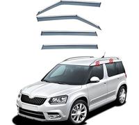Deflettori per Skoda Yeti Overseas Version MK1-5L 2009-2017, SenzaFori 4Pz | Materiale Policarbonato PC | Fissaggio adesivo | Montaggio veloce | Tenuta sicura | Finitura fumé