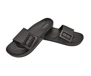 DeFonseca Originale Modello Sestrip Ciabatta Pantofola Donna con Fascia Regolabile in Gomma per Casa Giardino Spiaggia Piscina (Nero, Sistema Taglie Calzature EU, Adulto, Donna, Numero, Media, 40)