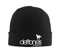 Deftones Cappello Bianco a Maglia per Donne Skullies Berretti Autunno-Inverno Cappelli in Metallo Acrilico Rock Band Cappello all'Uncinetto