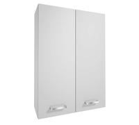 Deftrans Armadietto da bagno sospeso bianco lucido 71 x 50 cm - Armadio da bagno con 2 ante - Bagno pensile sottile - Armadietto da bagno sospeso con ripiani