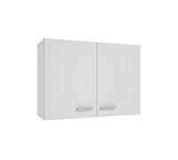 Deftrans Armadio da cucina sospeso bianco singolo 80 x 60 x 30 cm, armadio superiore con due ante per riporre oggetti