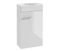 .Deftrans Domodomo - Armadietto da bagno con lavabo, 40 x 68 x 21,3 cm, in ceramica, per bagno piccolo (bianco senza rubinetto)