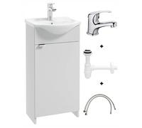 Deftrans Domodomo - Armadietto da bagno con lavabo, 86 x 38 x 19,6 cm, colore: Bianco