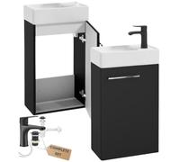Deftrans Domodomo - Armadietto da bagno con lavandino, 40 x 60 x 21,3 cm, set di lavandini in ceramica, mobiletto bagno salv