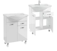 Deftrans Domodomo - Armadietto da bagno con lavandino, 80 x 65 x 30 cm, colore: Bianco