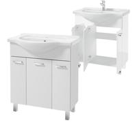 Deftrans Domodomo mobile bagno con lavabo 82 x 75 x 33 cm, in ceramica, colore: bianco, lavandino bagno con mobiletto - mobili bagno con lavabo, mobile sotto lavandino bagno