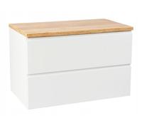 Deftrans Domodomo mobile da bagno con piano, 80 x 50 x 45,8 cm mobile bianco per piano lavabo, pensile da bagno - mobile da bagno con piano in rovere (Mode Oak Craft+ bianco 80 cm)