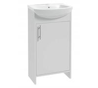 Deftrans - Lavabo con mobile basso, 46,5 x 24,5 x 84 cm, mobile da bagno con mobile basso bianco, 45 cm