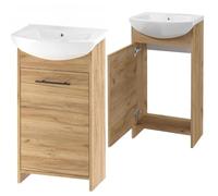.Deftrans Lavabo con mobiletto, 46,5 x 24,5 x 84 cm, lavabo con mobiletto, 45 cm, in legno