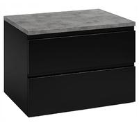 Deftrans Mobile bagno nero 80x50 cm sospeso con piano - Mobile sottolavabo, moderno, mobili bagno con spazio di archiviazione