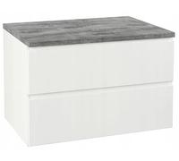Deftrans Mobile bagno sospeso 60x50 cm Bianco con piano lavabo - Mobile sottolavango serie Modus, moderno, con cassetti, per lavabo