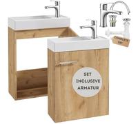 Deftrans Mobile da bagno con mobiletto 50 x 70 x 21,3 cm - Armadio pensile con lavandino e rubinetto, set moderno di mobili per bagni eleganti