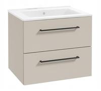 Deftrans Mobile lavabo da 60 cm sospeso - Set di mobili da bagno con lavabo moderno - Lavabo con mobiletto in cashmere opaco - Mobile da bagno con cassetti Soft-Close