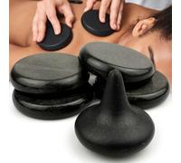 DEFUNX Set di 5 pietre da massaggio rotonde da 8 cm e kit da massaggio a forma di fungo per massaggio alla schiena, alle braccia e alle gambe