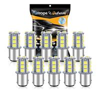 Defvnsy - Confezione da 10-6500K Bianco 1157 2057 2357 7528 Lampadine BAY15D LED 5050 18-SMD Lampade di ricambio per 12V Interni RV Camper Illuminazione rimorchio Luci freno posteriori