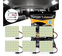 Defvnsy - Confezione da 6 - Lampadina a LED bianca 5050 48SMD da 600 lum - Sorgente luminosa super luminosa per plafoniere con mappa a cupola a pannello 12V DC con adattatori a festone T10 / BA9S
