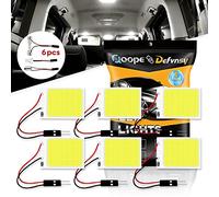 Defvnsy Confezione da 6 pezzi -6000K Bianco COB-24SMD 12V - Kit di luci a LED per interno auto, plafoniera, abitacolo, bagagliaio, cassone, luci di cortesia, T10 + BA9s + adattatori