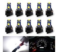 Defvnsy Lampadina LED T5 con Zoccolo Cuneo T5 W3W W1.2W 73 74 286 17 18 27 70 86 2721 LED 12V DC 3030 3SMD Bianco Super Lampadine Luminosa per Luci del Cruscotto Dell'auto, Luci Interne Dell'auto