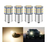 Defvnsy Lampadine LED Super Bright 3000K Bianco caldo 1156 BA15S 1141 1003 7506 54-SMD per luci di retromarcia 12V 24V, luci interne per auto/rimorchio/caravan P21W lampadine a LED (confezione da 4)