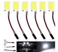 Defvnsy Luce bianca brillante 150Lums COB 18-SMD 12V LED per l'illuminazione interna dell'auto Lampada a pannello Tetto luci lampadina con 6 X T10, BA9S, adattatore festone
