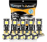 Defvnsy T10 W5W 194 LED Lampadine, Canbus Senza Errori 168 158 2825 501 Lampadina 12V, 6000K Bianco Super Luminoso 5050 5SMD Luce Interna per Targa Lampade, Luce Cruscotto, Retromarcia (10 pcs)