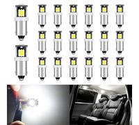 Defvnsy T4W BA9S LED Lampadina Bianco 6000K 12V, LED T11 53 57 per Auto Moto Luci Targa Luce Interna Luci Della Cupola Luci Della Mappa (20 Pezzi)