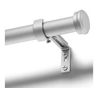 DEFYNEE Bastone Tende 80-218 cm, Asta Estensibile Ø25 mm, Bastoni per Tende con Staffe per Finestre di Camera da Letto e Soggiorno, Argento