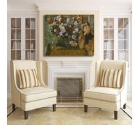 Degas donna con crisantemi design quadro stampa tela dipinto telaio arredo casa