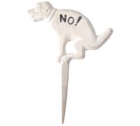 degawo Cartello per cani No!' in ghisa - cartello da giardino bianco antico da inserire - 23 x 1 x 32 cm - colato a mano - cartello decorativo per proteggere prati e aiuole