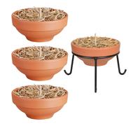 degawo Set Feuerschale 4 Ciotole 1 Supporto per Giardino Terrazza Balcone