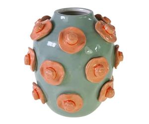 degawo Vaso con cappelli in dolomite blu dipinto a mano, 23 cm, decorazione moderna con stile