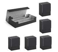 Deger 1 set da 550 + per carte da collezione, scatola magnetica per carte di credito, coperchio superiore laterale per caricare, scatola per carte da gioco, in poliuretano nero
