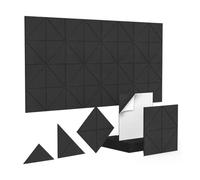 Deger 12 acustici autoadesivi, 12 x 12 x 0,4, da parete insonorizzati per casa, studio di registrazione, ufficio, nero, durevole, facile da installare, facile da usare