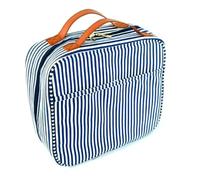 Deger Beauty case da viaggio da appendere, capienza, organizer per cosmetici da viaggio, per donne, con 4 scomparti e 1 gancio , facile da usare, 29 x 26 x 10 cm, Blu