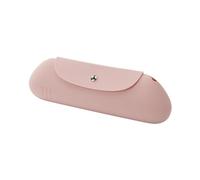 Deger Borsa cosmetica da viaggio per pennelli da trucco in silicone: supporto per pennelli da viso morbido portatile rosa