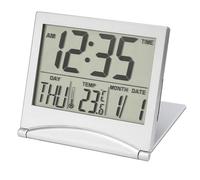 Deger Orologio sveglia digitale da viaggio - calendario pieghevole timer di temperatura orologio LCD orologio previsioni del tempo a batteria