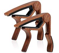 Deger Quick Change Guitar Capo per chitarra acustica e chitarra elettrica, colore legno, confezione da 2