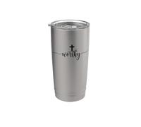 Degno Cristiano Croce Fede Verso Inspirational Bicchiere termico in acciaio inox doppia parete