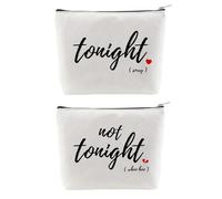 Degpum Borsa per il trucco da sposa Borsa per il trucco di San Valentino Regali per la doccia nuziale Not Tonight Sorry Makeup Bag Bride Cosmetic Bag, Multicolore, Per matrimonio