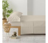 Degrees home Premium - Set Lenzuola Matrimoniale 180x200 4 Pezzi - Lenzuolo con Angoli, Piatto, 2 Federe 80x50, Beige