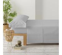 Degrees home Premium - Set Lenzuola Una Piazza e Mezza 105x190 3 Pezzi - Lenzuolo con Angoli, Piatto, 1 Federa 105x45, Grigio