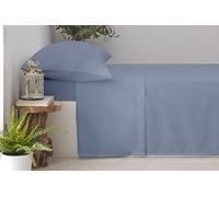 Degrees home Premium - Set Lenzuola Una Piazza e Mezza 135x190 4 Pezzi - Lenzuolo con Angoli, Piatto, 2 Federe 70x50, Azzurro Grigiastro