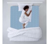 Degrees Home Teide - Coprimaterasso Matrimoniale con Cerniera Antiacaro Ipoallergenico Lavabile 180x200 cm Blu