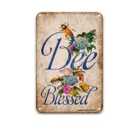DEGUANG Bee Blessed Bless - Targa vintage in latta da parete, decorazione da parete per garage, decorazione da parete per uomini, per una stanza, cartelli in latta da uomo, 20 x 30 cm